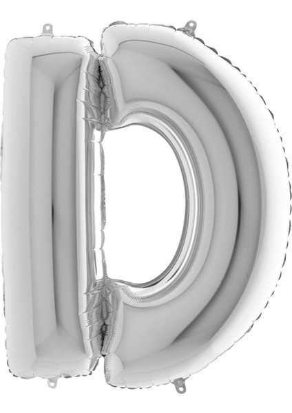 D Harf Grabo Gümüş Folyo Balon 102 cm modelleri