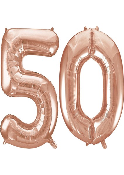 50.yaş Folyo Balon Seti Rose Gold 40 cm