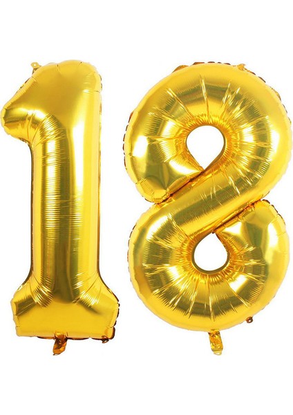 18.yaş Folyo Balon Seti Altın 40 cm fiyatları
