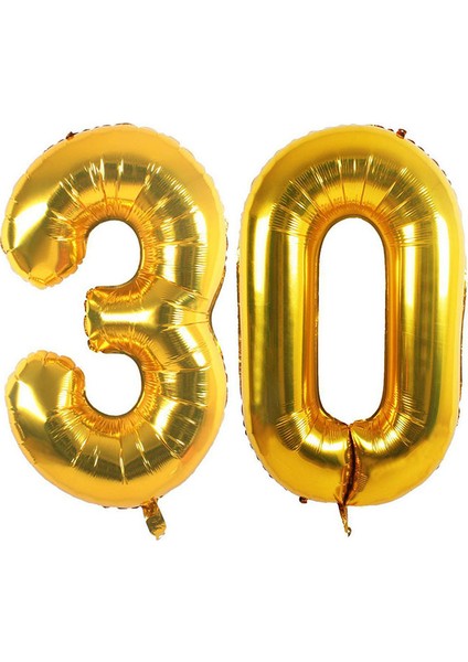 30.yaş Folyo Balon Seti Altın 40 cm