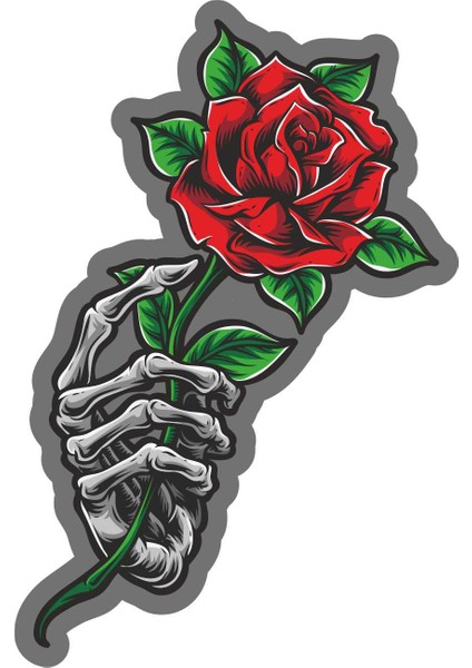 Old School Gül Sticker - 20667