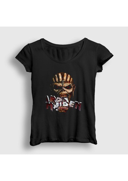 Kadın Siyah Bite Iron Maiden T-Shirt