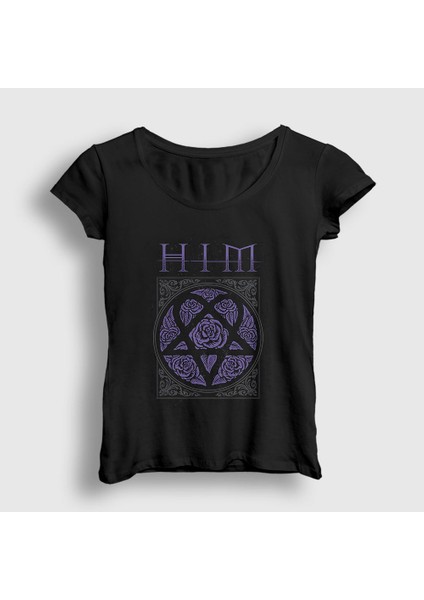 Kadın Siyah Roses Him T-Shirt