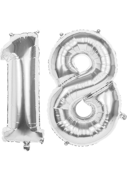 18.yaş Folyo Balon Seti Gümüş 40 cm fiyatları