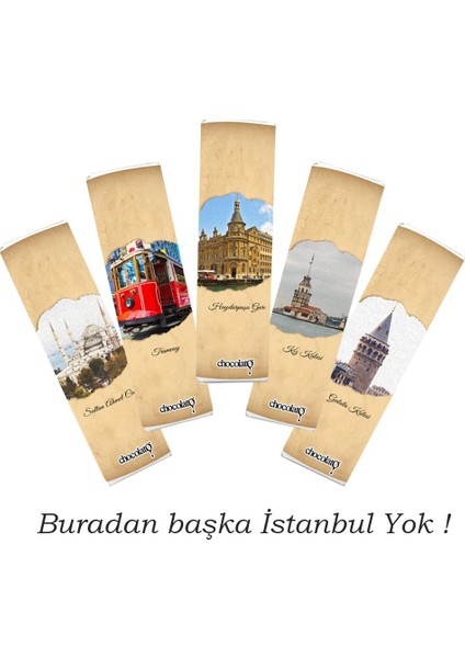 Burdan Başka Istanbul Yok 300 gr Bitter Tablet Çikolata