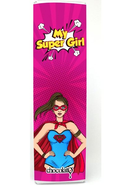 Supergirl'e 300 gr Bitter Fıstıklı Tablet Çikolata