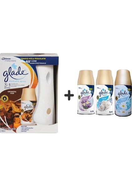 Otomatik Sprey x Oryantal Oud x Lavanta Ferahlığı x Temiz Çarşaf Ferahlığı x Temizliğin Ferahlığı = 3 'lü 269 ml
