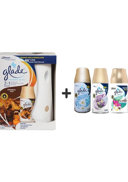 Otomatik Sprey x Oryantal Oud x Temizliğin Ferahlığı x Lavanta Ferahlığı x Tropikal Floral = 3 'lü 269 ml