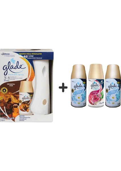 Otomatik Sprey x Oryantal Oud x Temizliğin Ferahlığı x Meyve & Çiçek Buketi x Temizliğin Ferahlığı = 3 'lü 269 ml