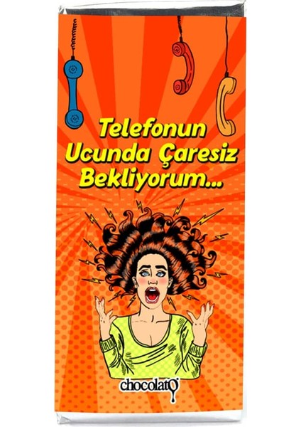 Telefonun Ucunda Çaresiz 100 gr Sütlü Tablet Çikolata