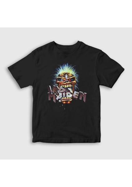 Unisex Çocuk Siyah Eat Iron Maiden T-Shirt