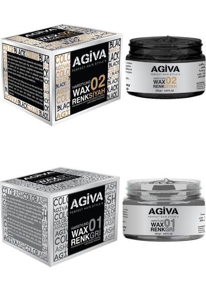 Renkli Wax Siyah+Gri
