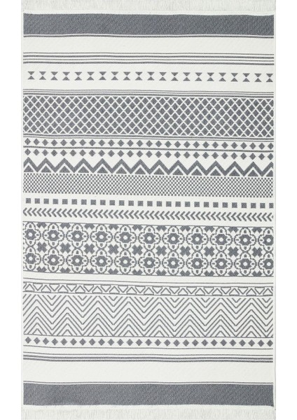 Arya Ar 07 Grey Yıkanabilir Pamuk Çift Taraflı Kilim