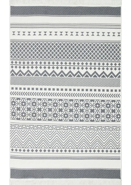 Eko Halı Arya Ar 07 Grey Yıkanabilir Pamuk Çift Taraflı Kilim