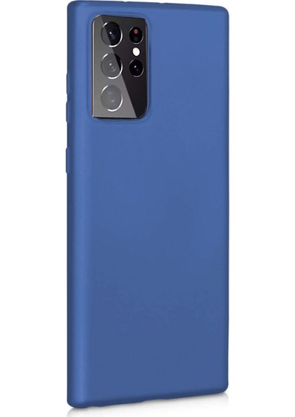 Casestreet Samsung Galaxy S21 Ultra 5g Kılıf Premier Silikon+Full Ekran Koruyucu Lacivert