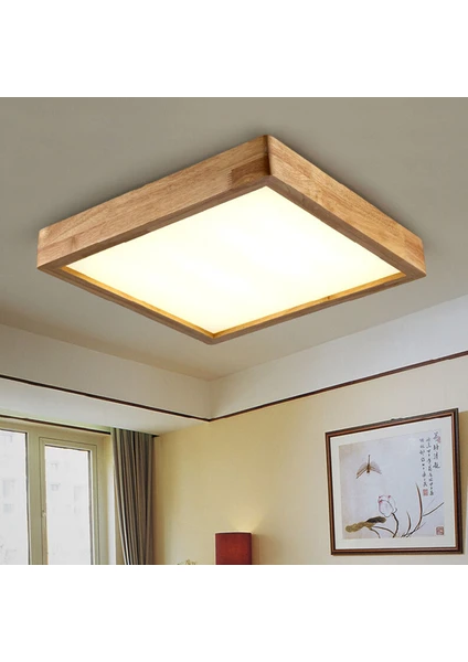 Wood Design World Ahşap Çerçeve Tavan LED Aydınlatma  Avize