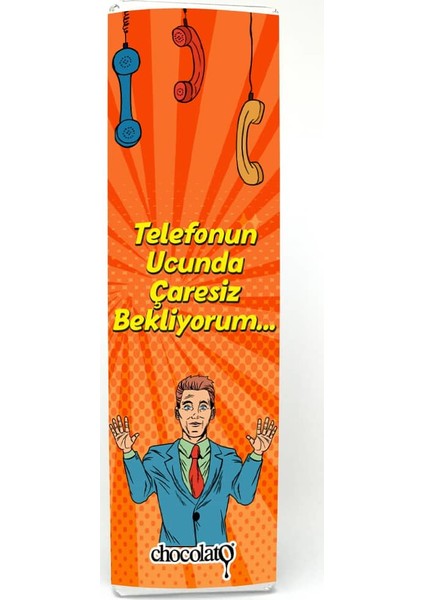 Telefonun Ucunda Çaresiz 300 gr Bitter Fıstıklı Tablet Çikolata