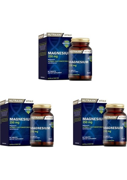 250 Mg Magnesıum 60 Tablet*3