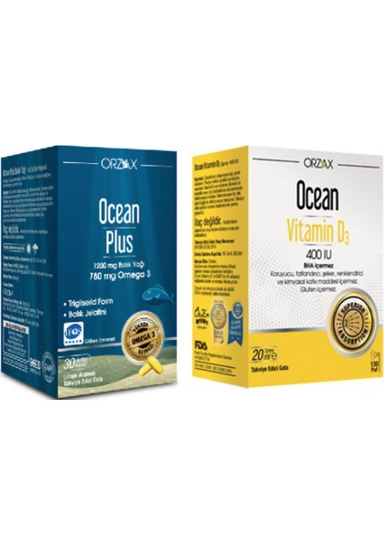 Vitamin D3 400 Iu Sprey 20ML +Omega 3 1200 Mg 30 Kapsül