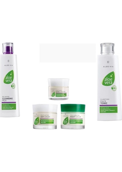 Aloe Vera Cilt Bakım Seti 5 Parça (Süt,tonik,gündüz,gece,göz)