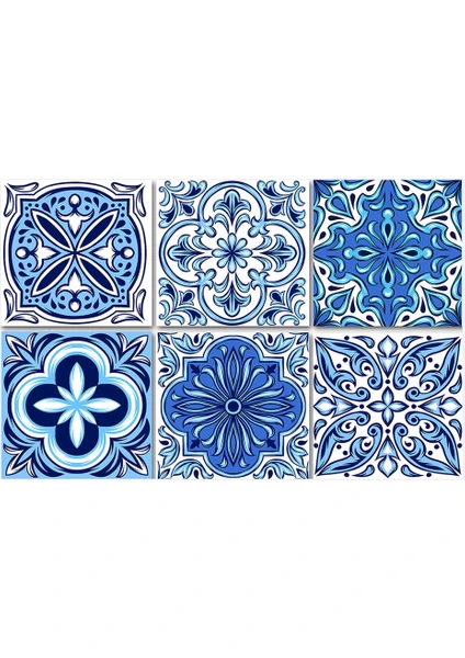 Kendinden Yapışkanlı Mavilim Desenli Pvc Karo 20X20 cm 6'lı Paket