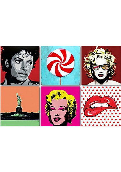 Kendinden Yapışkanlı Popart 2 Desenli Pvc Karo 20X20 cm 6'lı Paket