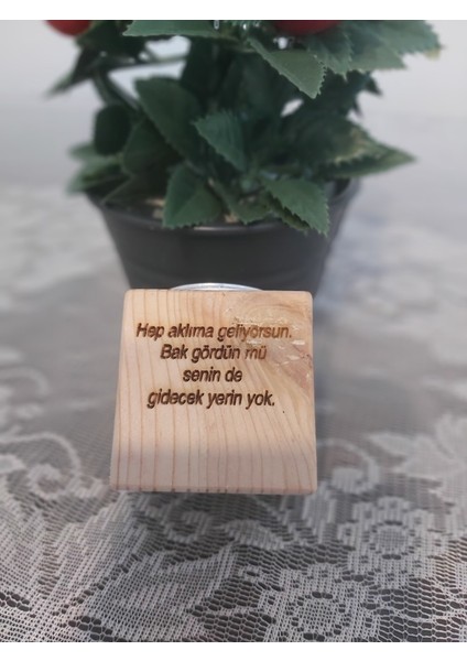 Lazer Dünyasi Gerçek Ağaç Ahşap Küp Mumluk Aşk Sözleri Yazılı Sevgililer Günü Hediyesi fırsatları