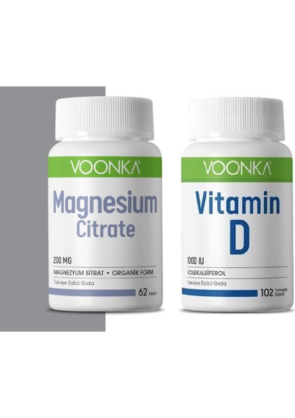 D Vitamini 102 Kapsül + Magnezyum 200 Mg 62 Tablet