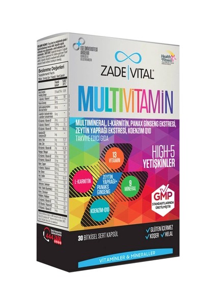 Koenzim Q10 Içeren Takviye Edici Gıda Multivitamin 30 Bitkisel Kapsül