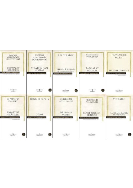 Hasan Ali Yücel Klasikleri :Karamazov Kardeşler - Yeraltından Notlar - Efendi ile Uşağı - Babalar ve Oğullar - 10 Kitap