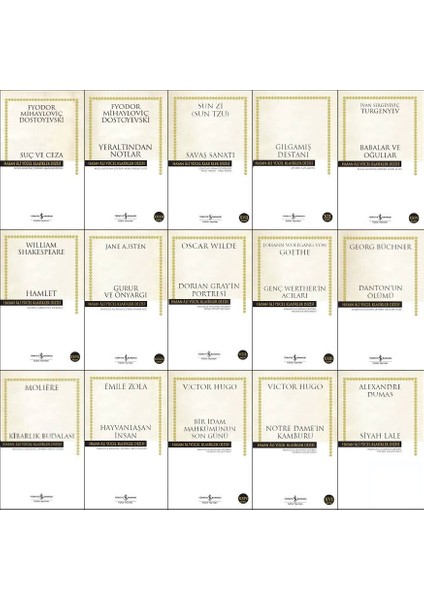 Hasan Ali Yücel Klasikleri : Suç ve Ceza - Yeraltından Notlar - Savaş Sanatı - Gılgamış Destanı - Hamlet - Gurur ve Önyargı - Dorian Gray - Genç Werther - Siyah Lale - Bir İdam Mahkumu - 15 Kitap