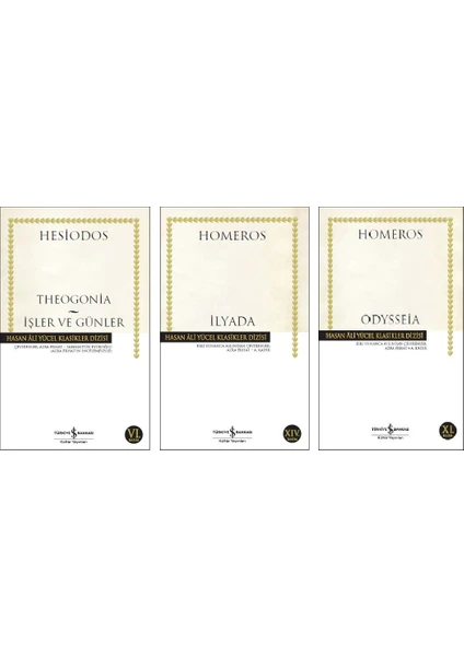 İş Bankası Hasan Ali Yücel Klasikleri Yunan Mitolojisi 3 Kitap Set (İlyada, Odysseia, Theogonia)