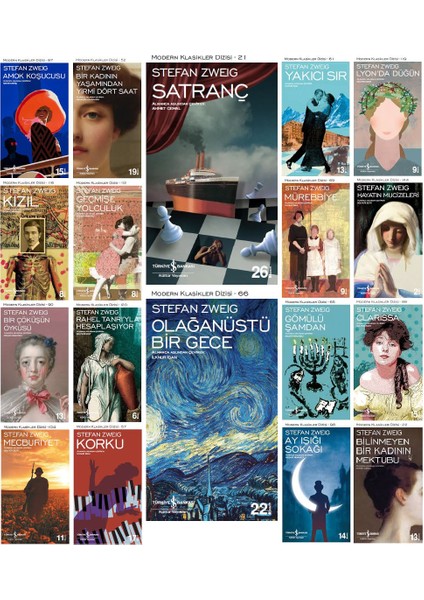 Modern Klasikler Dizisi : Satranç - Amok Koşucusu - Yakıcı Sır - Bir Kadının Yaşamından Yirmi Dört Saat - Korku, Mecburiyet - Kızıl - Stefan Zweig -18 Kitap