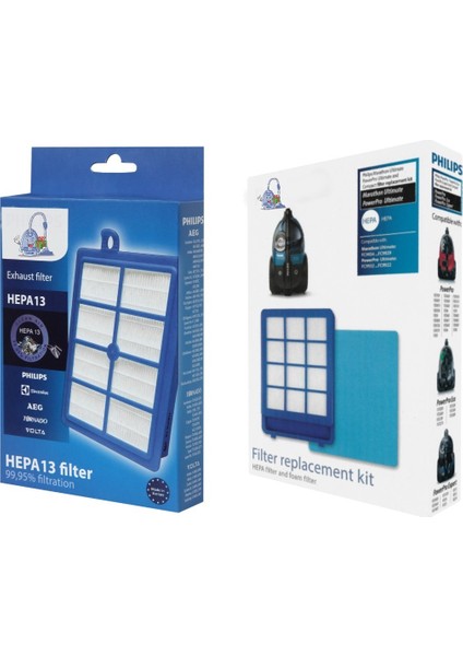 Philips Uyumlu Fc 9922 Marathon Ultimate Ön Ve Arka Hepa Filtre Seti
