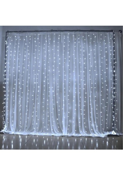 2x2 Metre Fişli Perde LED Işıklar Animasyonlu Dekoratif