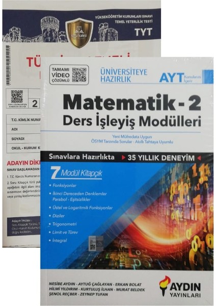 Aydın Yayınları AYT Matematik Ders İşleyiş Modulleri-(Soru Kalesi Yayınları TYT Deneme )