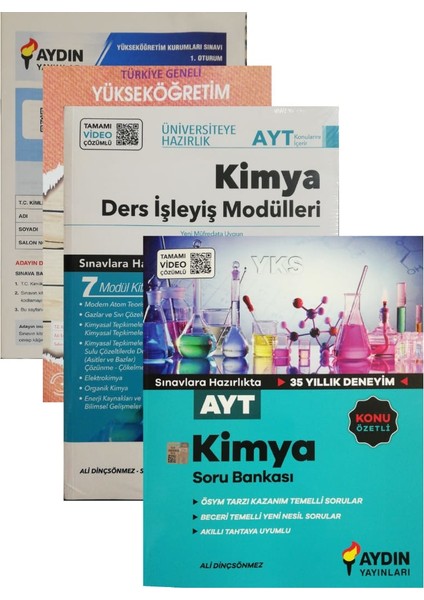 Aydın Yayınları AYT Kimya 2'li Set-(+Gür Yayınları TYT Deneme )