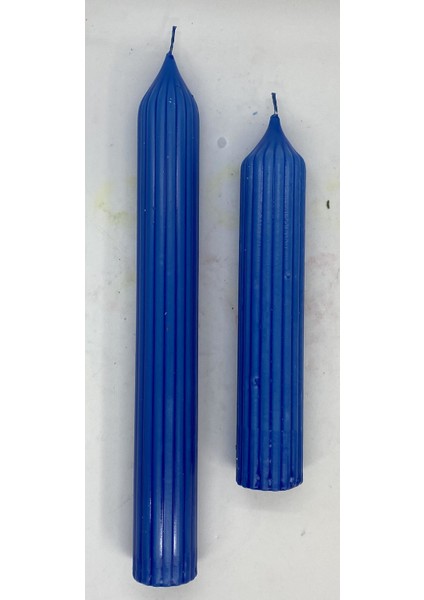 2li Saks Mavisi Uzun Mum(3,5 cm Çap)