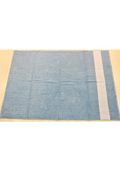 100x150 Mavi İplik Boya Jakarlı Bukle Hamam Banyo Havlusu