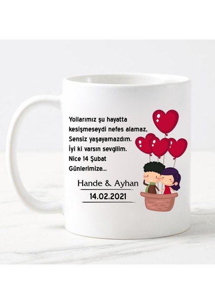 14 Şubat Sevgililer Günü Kupa Bardak