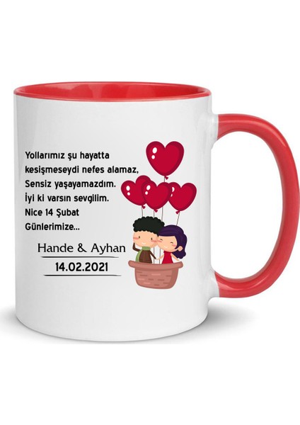 14 Şubat Sevgililer Günü Kupa Bardak