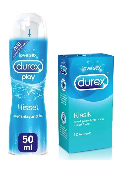 Klasik Prezervatif 12'Li + Durex Jel 50 ml