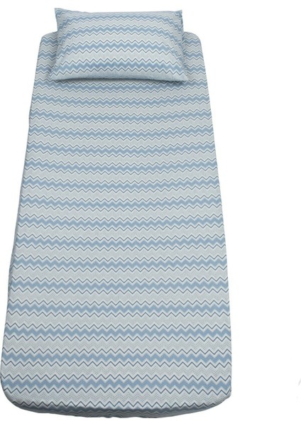 Tek Kişilik 100x200 cm Kumaş Lastikli Çarşaf Seti Mavi