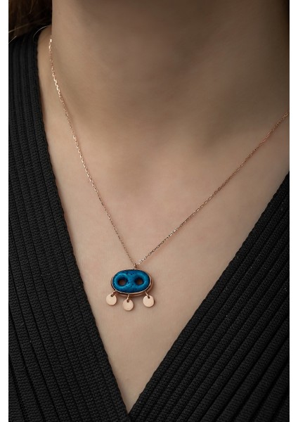 925 Ayar Süryani Nazar Kolye Kadın Gümüş Kolye