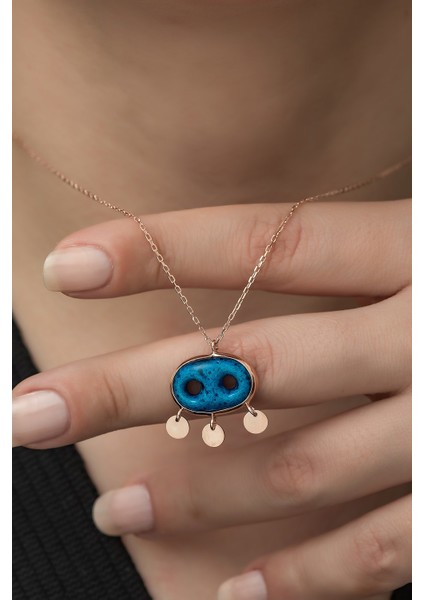 925 Ayar Süryani Nazar Kolye Kadın Gümüş Kolye fiyatları