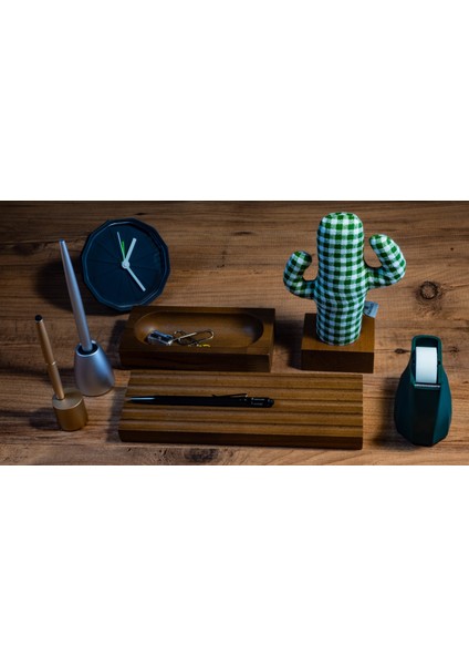 Woody Üçlü Ofis Seti Açık Kahverengi Yeşil Kaktüs fırsatları