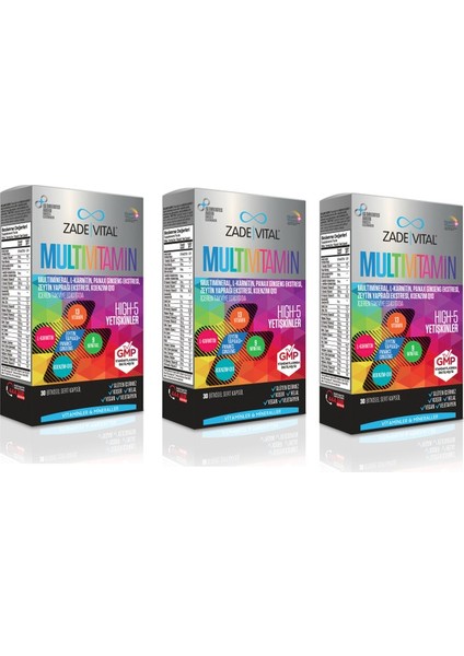 Koenzim Q10 Içeren Takviye Edici Gıda Multivitamin 30 Bitkisel Kapsül x 3 Adet