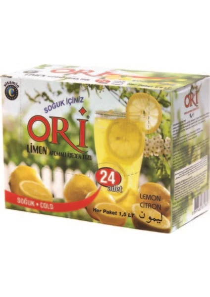 Limon Aromalı Soğuk Içecek Tozu 9 gr x 24'lü