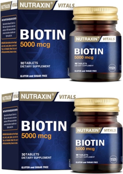 Biotin 5000 Mcg 30 Tablet x 2