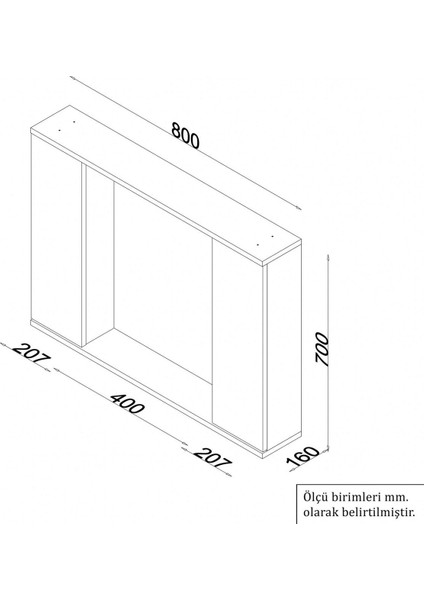 AD4 Kulpsuz 2 Kapaklı Beyaz Ceviz Mdf 80 cm Aynalı Banyo Üst Dolabı